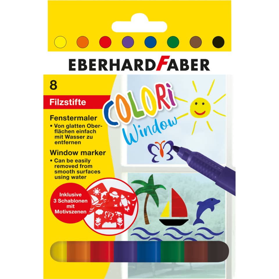 Filzstifte, Fenstermaler, Farbstifte, Farbmarker, Colori window