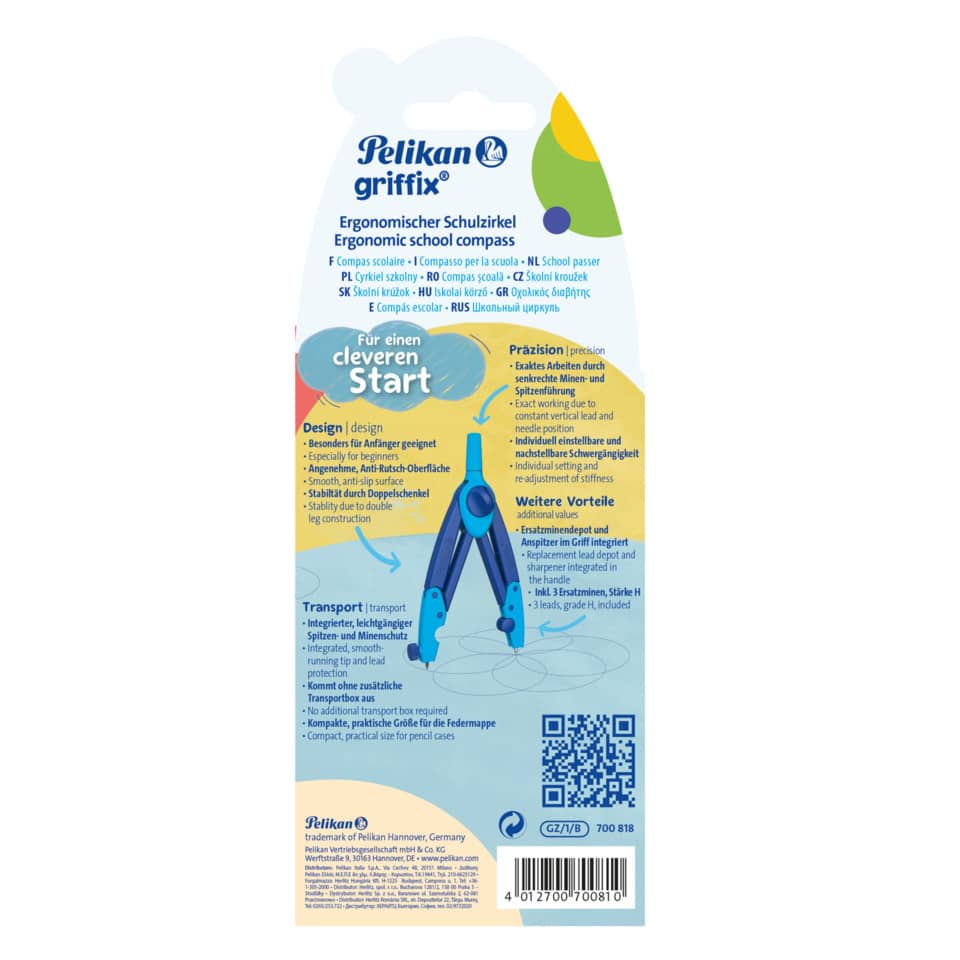 Schulzirkel, Kompass, Ergo, blau, Schülerbedarf