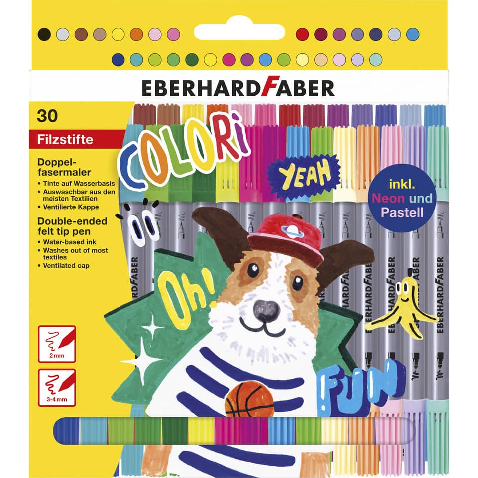 Faserschreiberetui Duo Colori, 30 Stück, sortiert EBERHARD FABER 550030