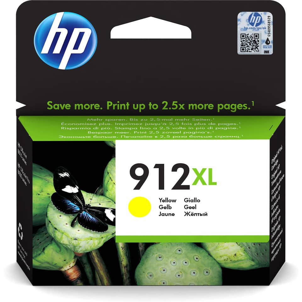 Tintenpatrone, HP 912 XL, Gelb, Gelbstreifen, Kartonverpackung
