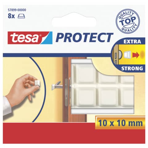 Schutzpuffer Protect®, 10 x 10 mm, weiß, 8 Stück TESA 57899-00000-00