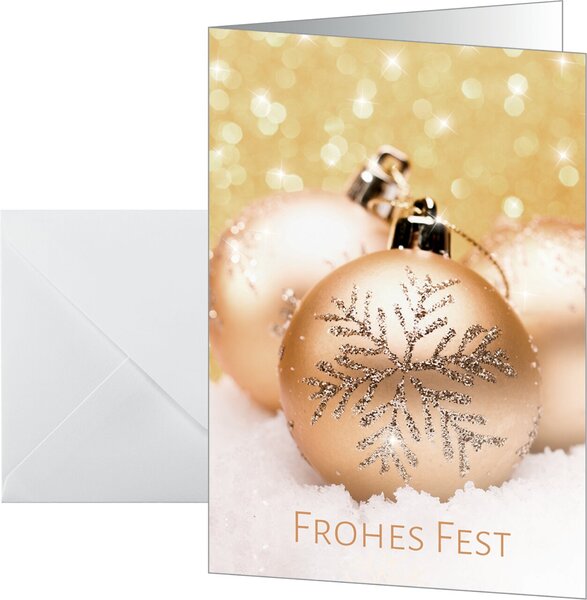 Weihnachts-Karten mit Umschläge, Christmas joy, Weißkarton, matt, DIN A6, 25+25 Stück