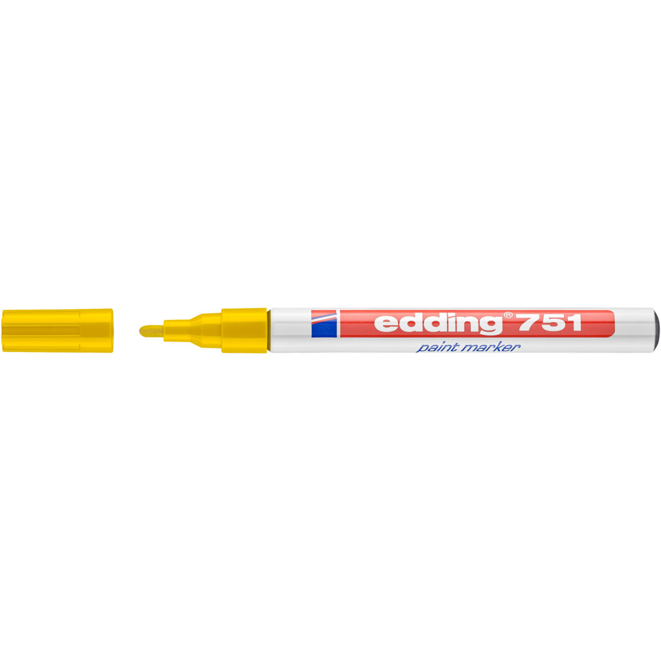 paint marker, gelb, Kappenfarbe Gelb, weißes Gehäuse, 751