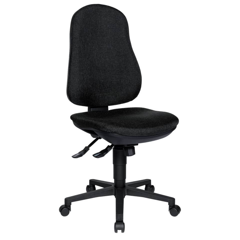 Bürostuhl, Schreibtischstuhl, Rollenbasis, Schwarz, Verstellbare Armlehnen