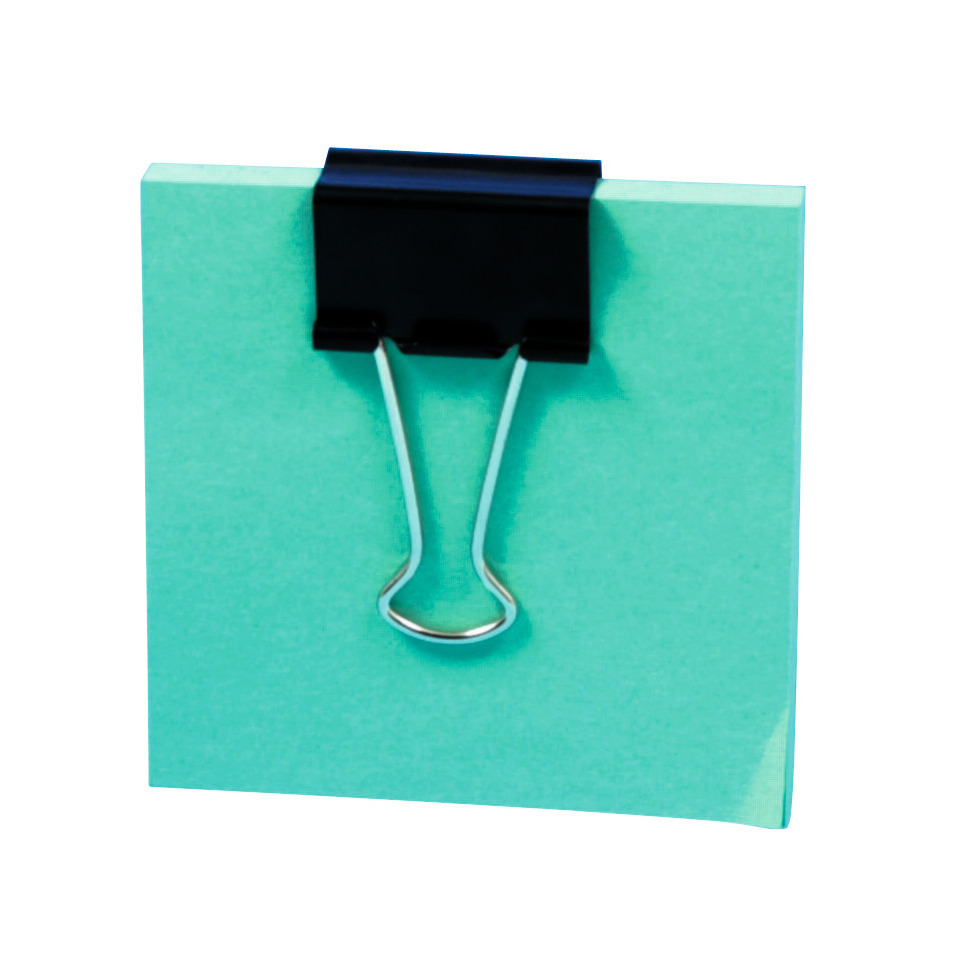 Binderclip, Papiereinclip, Türkis, Schreibtischzubehör, Spiegelloses Metall