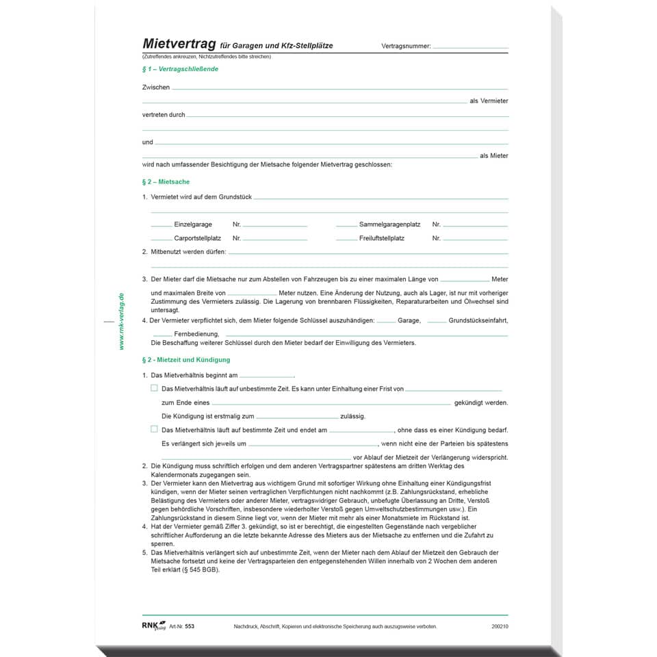 Mietvertrag, Dokument, Vertragsform, Wohnungs/Autovermietung, Formular