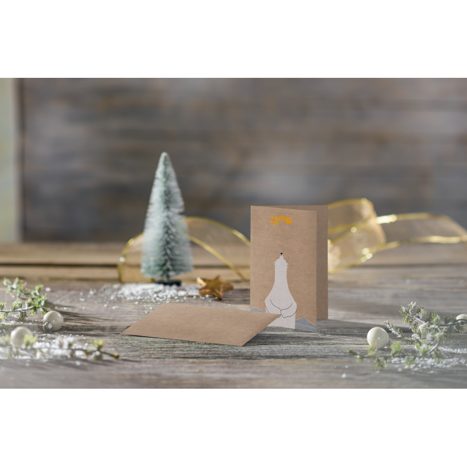 Weihnachtskarte, Karte, Pappe, Bergsilhouette, Winterdeko