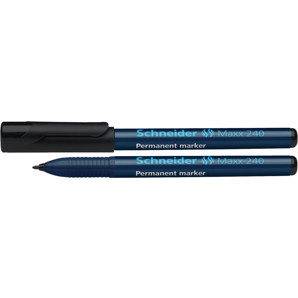 Permanentmarker, Blauer Marker, Feine Spitze, Doppelspitze, Schneider Maxx 240