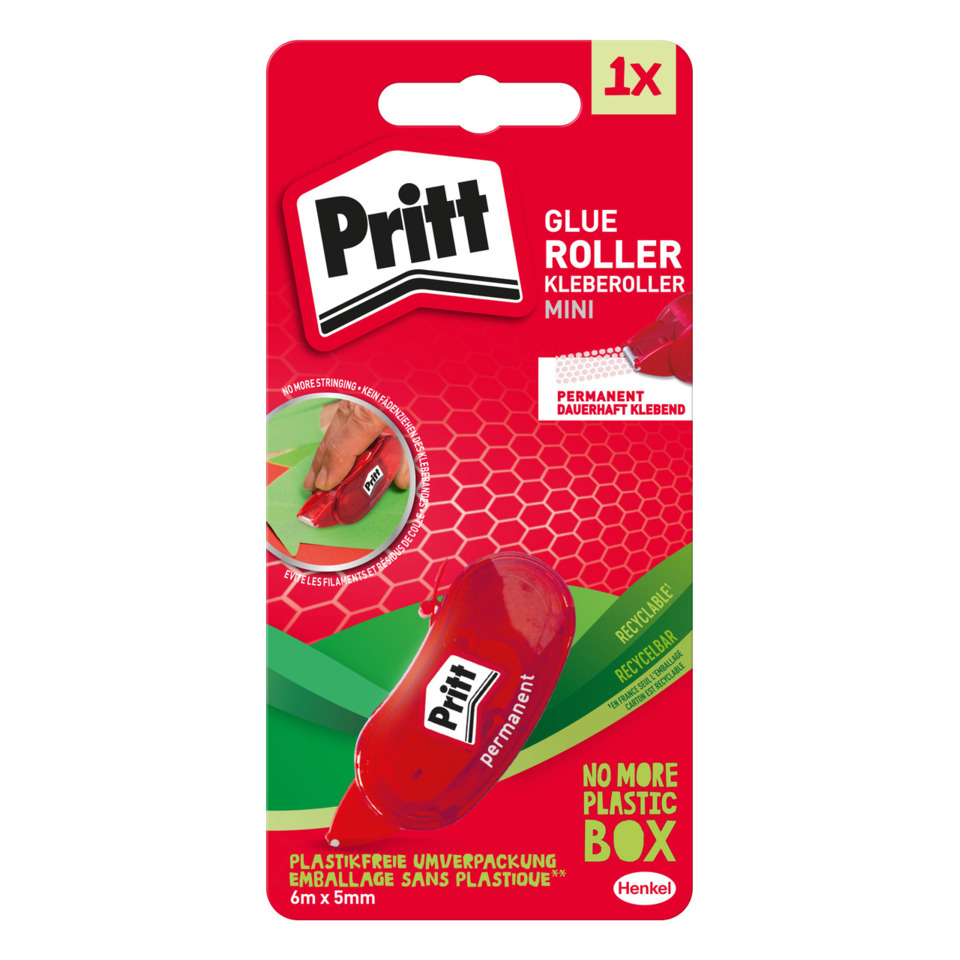 Klebestift, Kleberoller, Mini-Format, Glueroller, Plastikfreie Verpackung