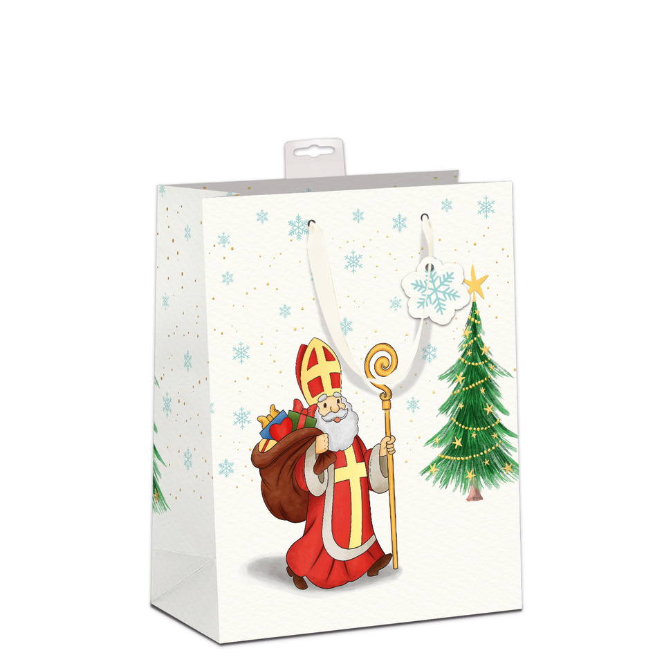 Weihnachtsgeschenkverpackung, Sacktüte, Weihnachtsmann, Weihnachtsbaum, Geschenktüte