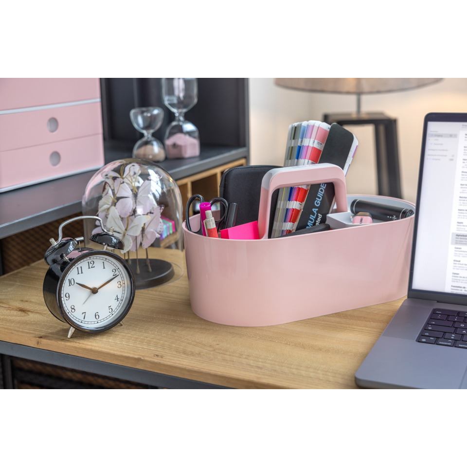 Schreibtisch-Organizer, Schreibtisch-Accessoire, Pinsel/Markierstifte-Holder, Uhr, Laptop-Workspace