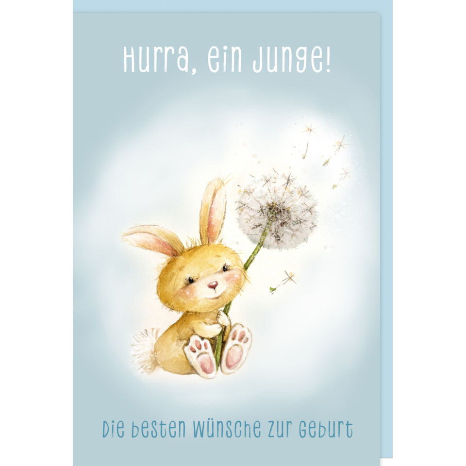 Osterhase, Küken, Kleines Tier, Blütenpusteblume, Geburtstagskarte