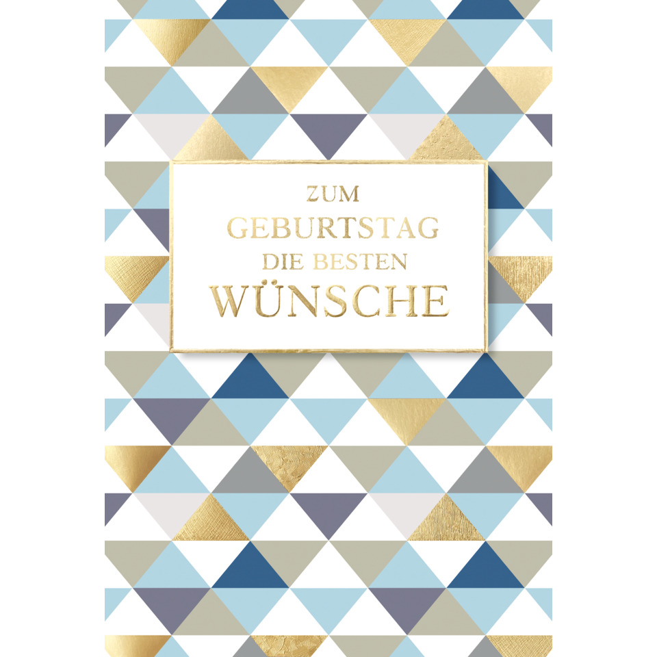 Grußkarte, Geburtstag, Wünsche, Goldakzente, Muster