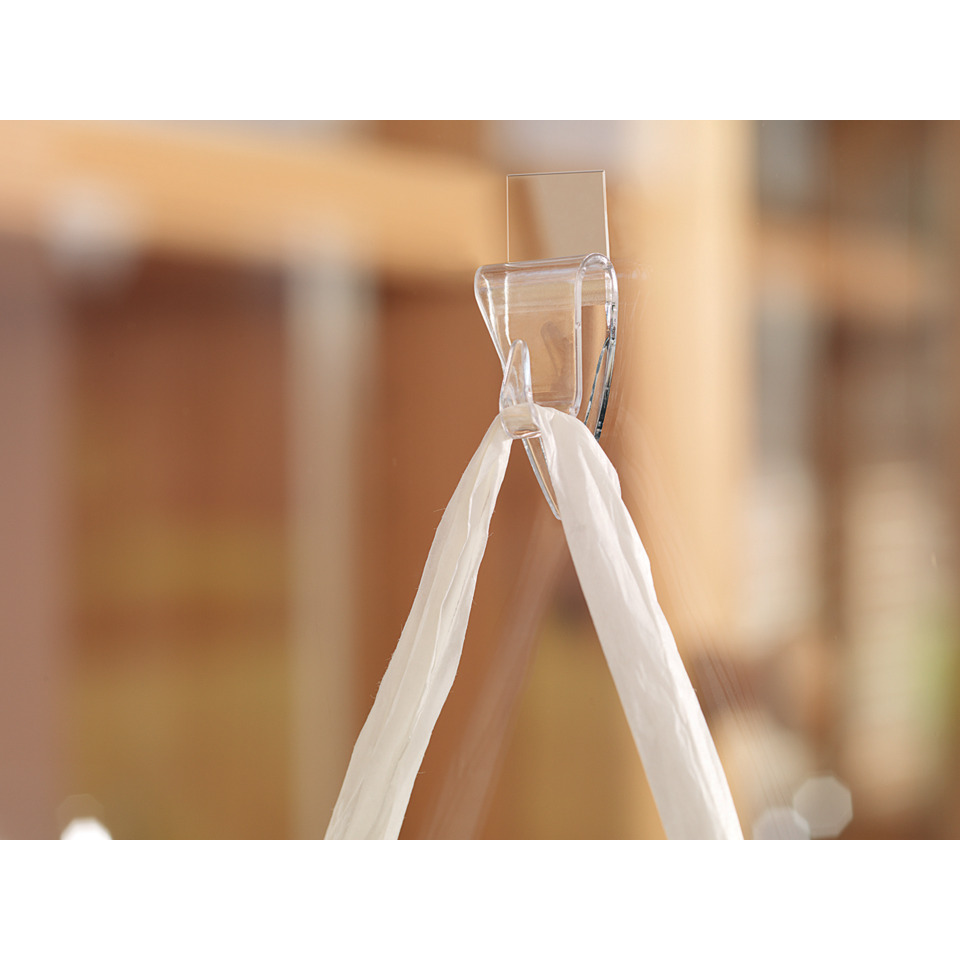 Haken, Hakenöse, Glas, Trägermaterial,  Transparent