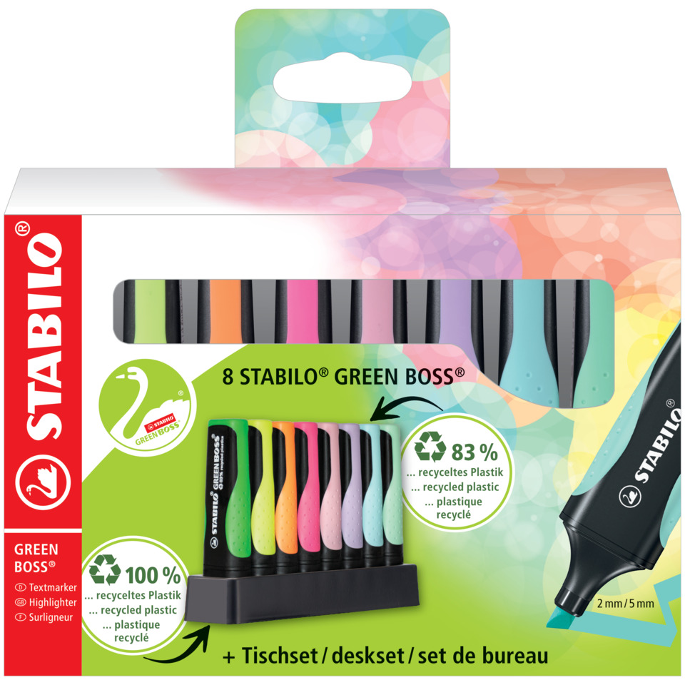 Stabilo, Green Boss, Marker-Set, Filzstifte, Pastellfarben