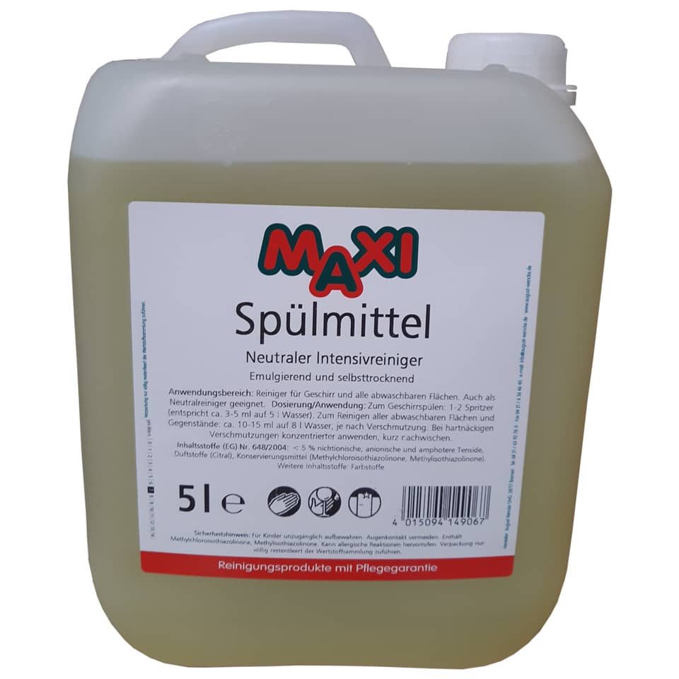 Spülmittel, Neutraler Reiniger, 5l, Flasche, Klarer Gel-Textur