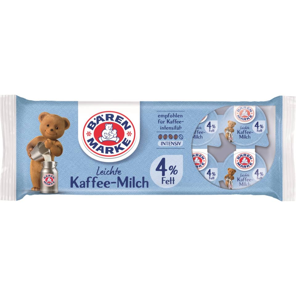 Kaffee-Milch, 4% Fett, Kuh/ Teddybär Logo, Leichte Milch, Milchgetränk Paket