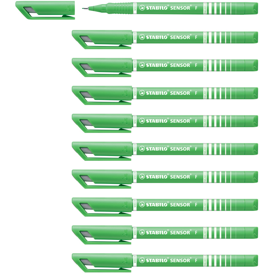 grüner marker, Stabilo Sensor, grüner Highlighter, Kunststoffstift, Spitzenspitzmarker, marker, grün, stabilo, stift, sensor