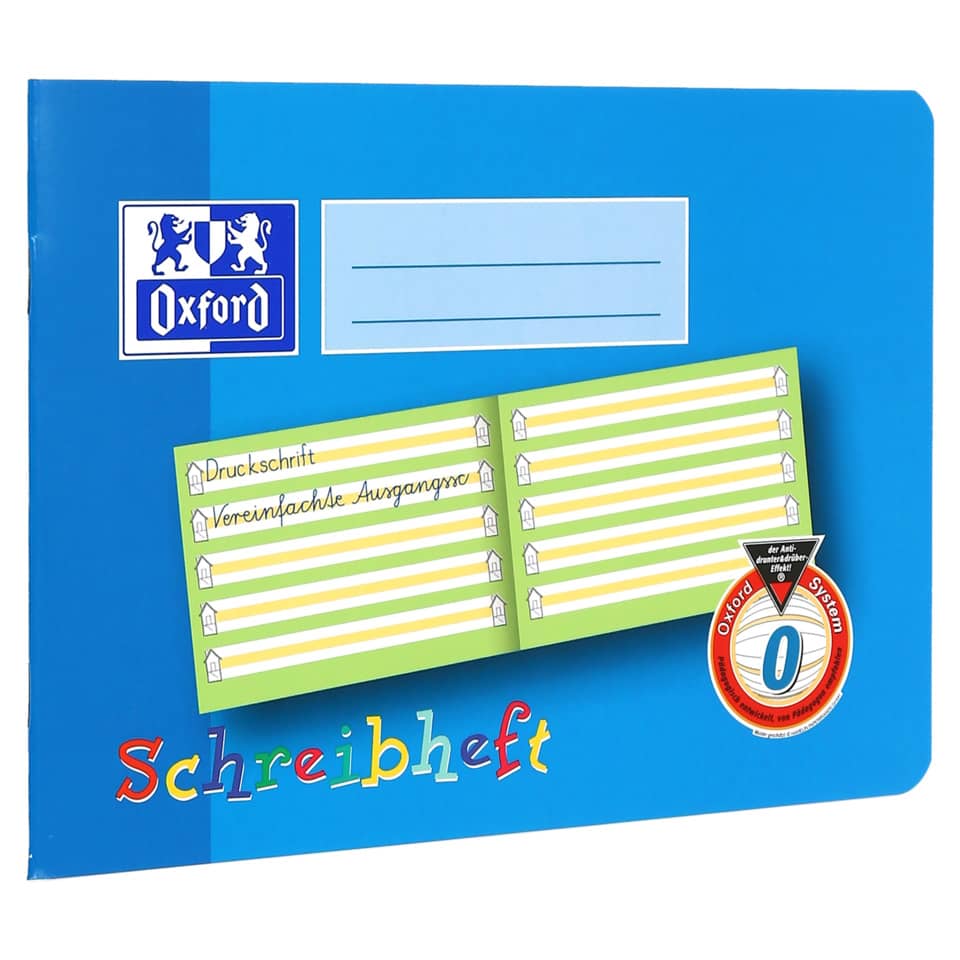 Schreibheft, Druckschrift, Linienheft, Schreibblock, Oxford System