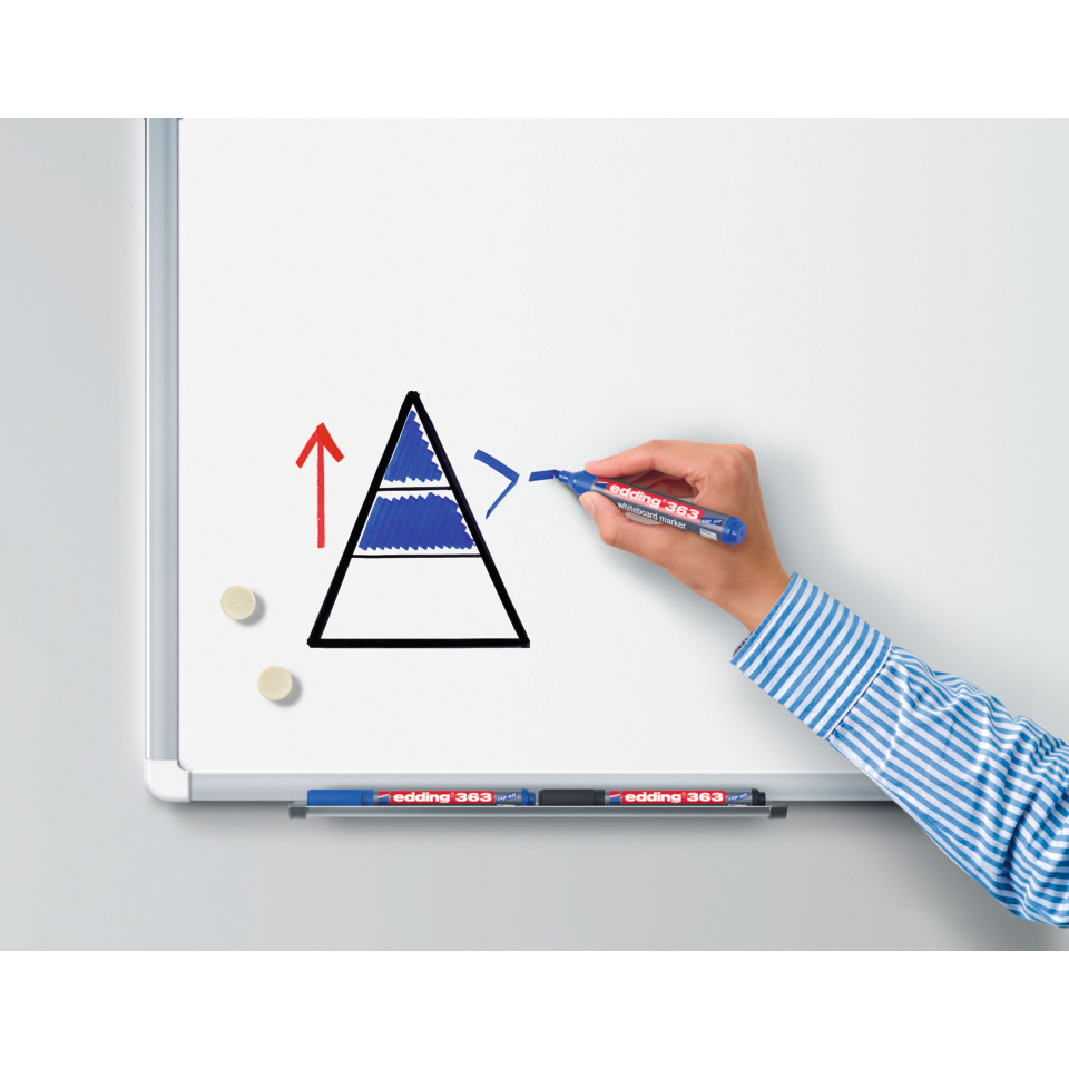 whiteboard, triangle diagram, blue marker, hand drawing, magnetic board