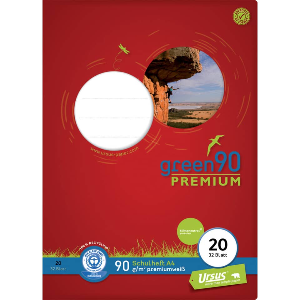 Papier, Schulheft, A4, 90 g/m², Premium