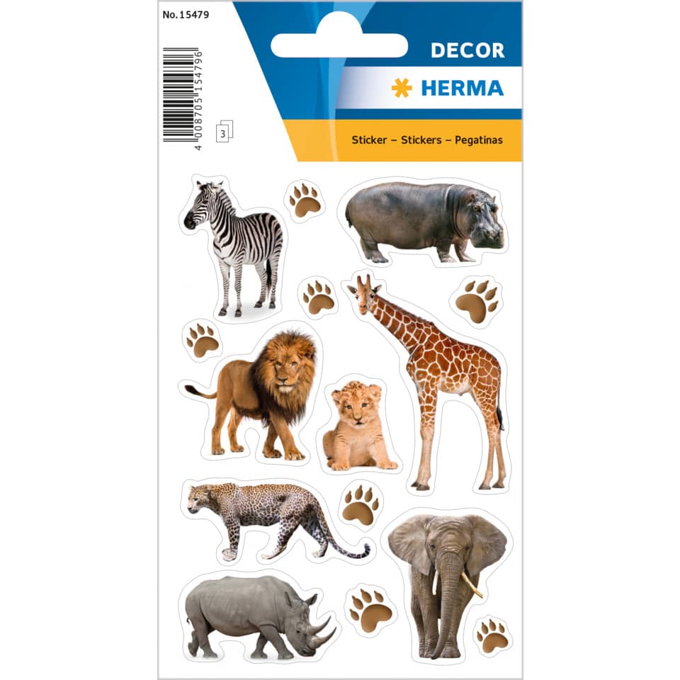 Löwe, Zebra, Elefant, Schwein, Giraffe