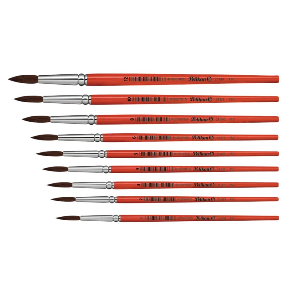 Pinsel, Kunstpinsel, Acrylpinsel, Rundpinsel, Rot