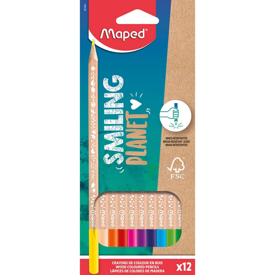 Holzbleistifte, Buntstifte, Farben, Holzfarbstifte, 12er Pack