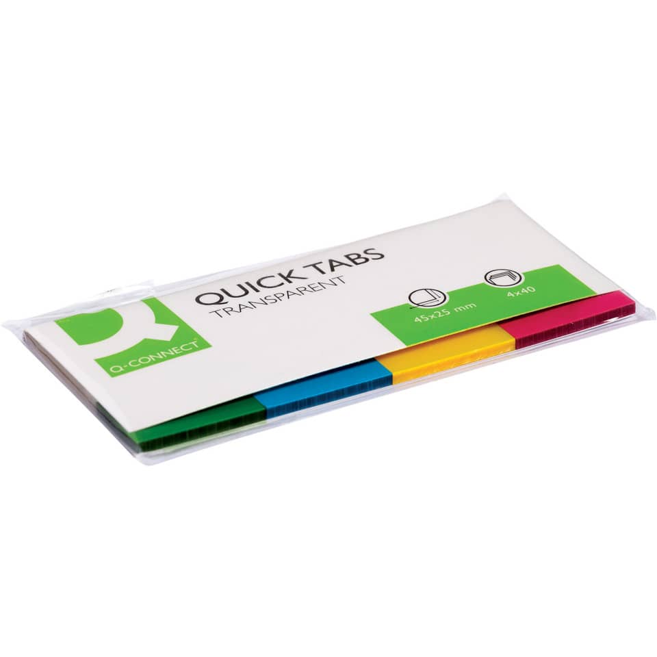 Schreibtisch- farbige Tabs, bunte Klebezettel, Schnell- Tabs, Transparente Verpackung, 4x40 mm
