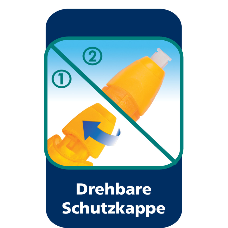 Drehbare Kappe, Schutzkappe, Spritze, Kunststoffkappe, Drehverschluss