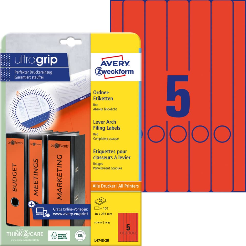 Druckerpapier, Etiketten, Ordner, Verpackung, Avery