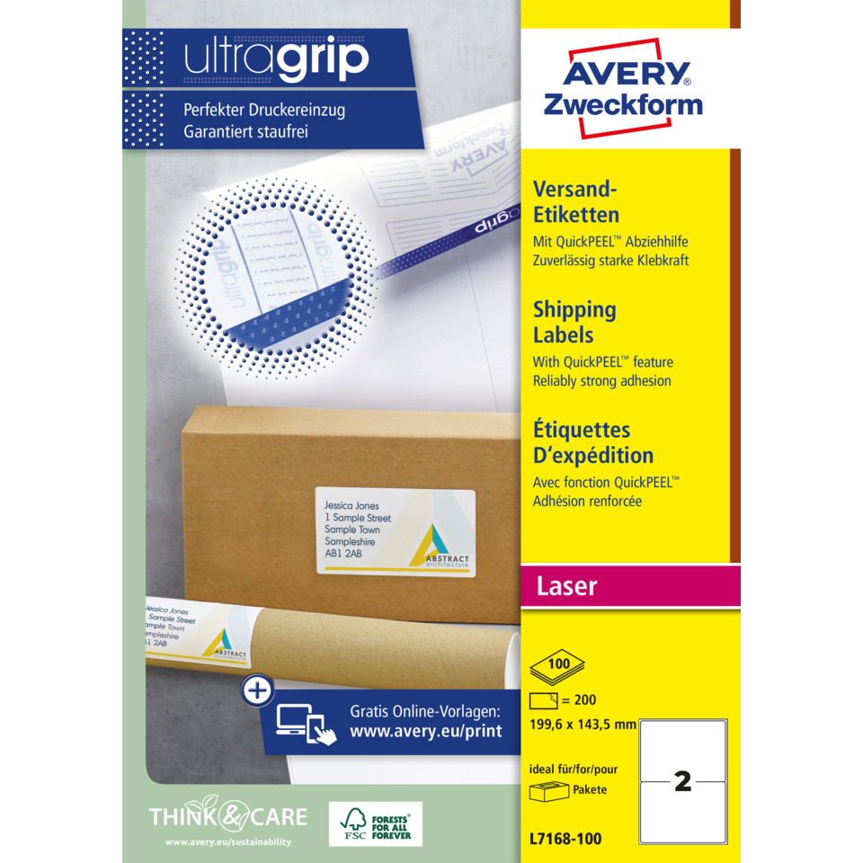 Shipping labels, Laser, Karton/Box, Verpackung, Etiketten