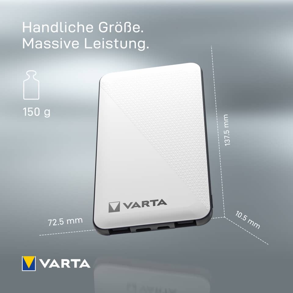 Powerbank, Varta, 150 g, 72.5 mm, 137.5 mm