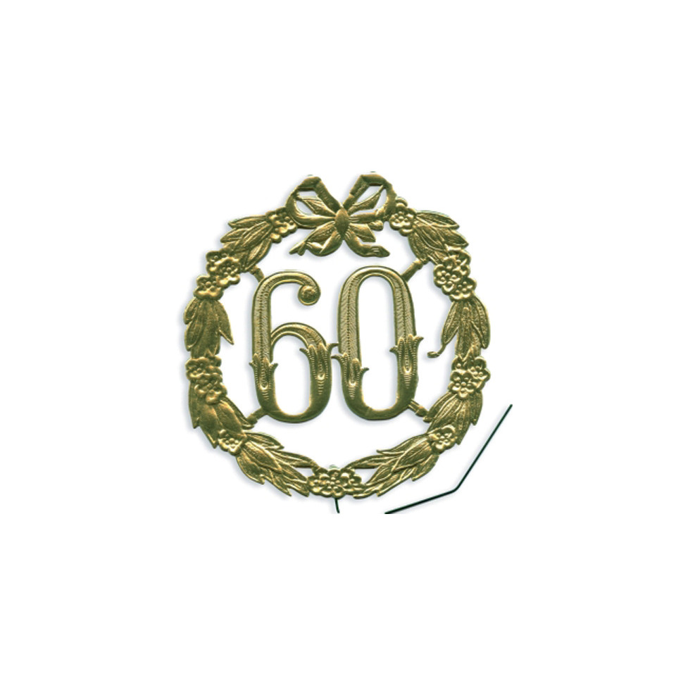 gold, 60, emblem, laurel, birthday