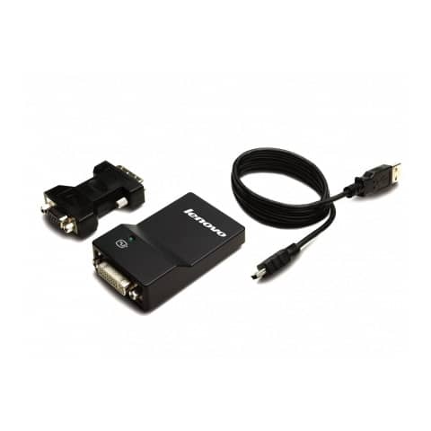 Lenovo Monitoradapter,USB-3.0 zu DVI/VGA,20cm,schwarz Lenovo 0B47072