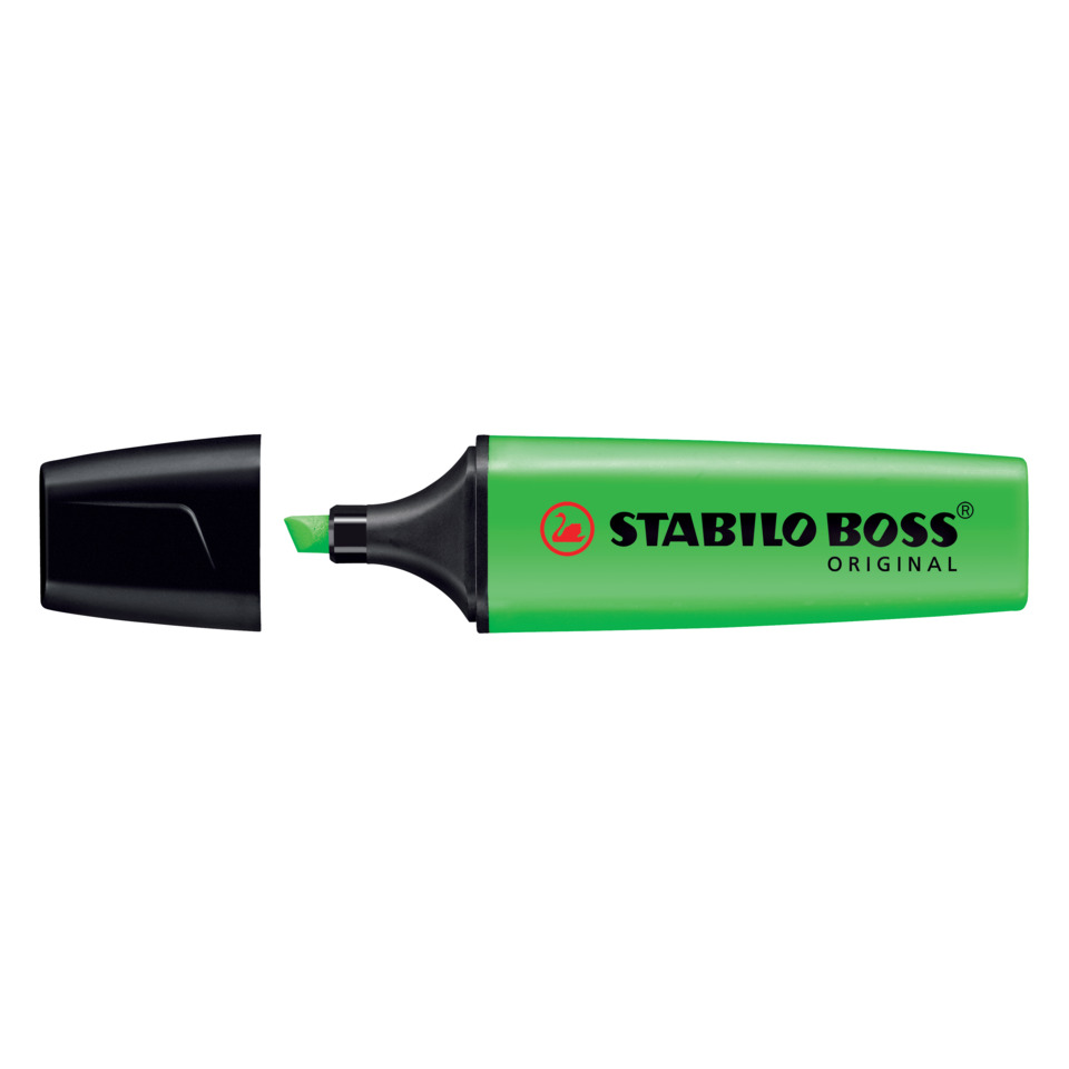 Highlighter, Marker, Grün, Filzspitze, Stabilo Boss Original, Textmarker, Marker, Grün, Spitzkappe, Stabilo Boss Original