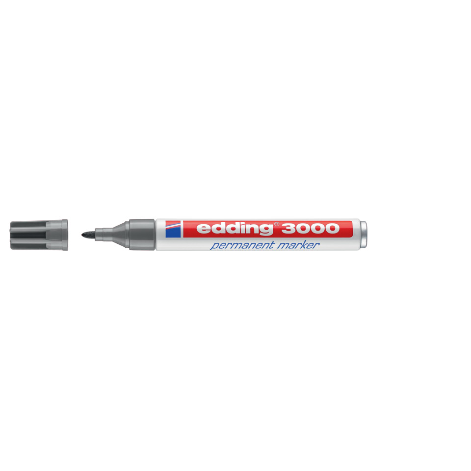 Permanentmarker, Markerstift, edding 3000, Metallkörper, feine Spitze