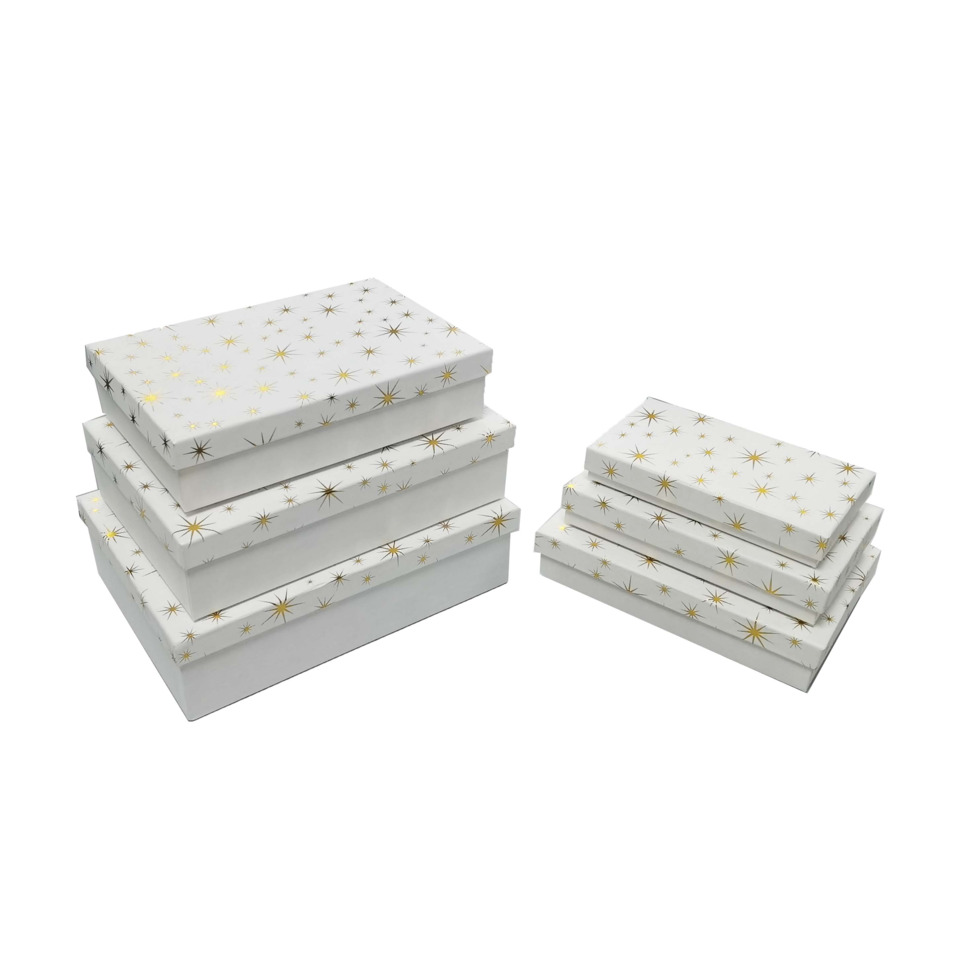 Geschenkboxen, Weiß, Sterne, Gold, Stacked boxes