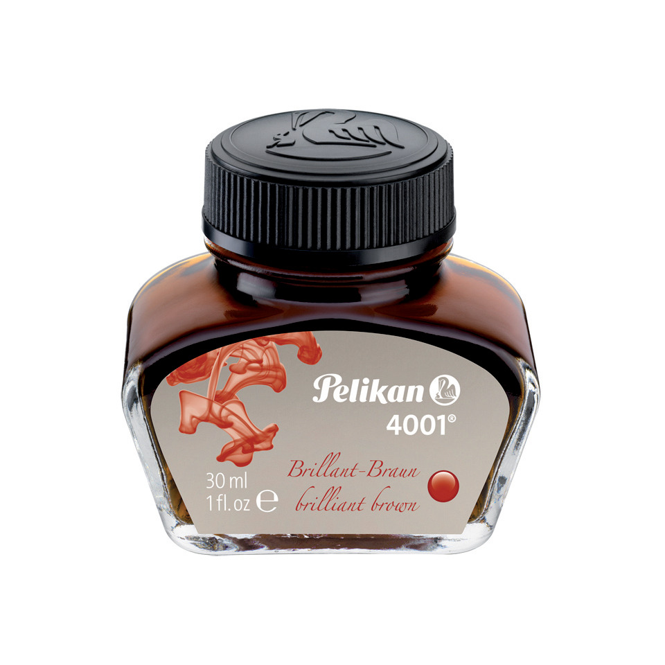 Tintenfass, Brillant braun, Pelikan 4001, Tintenfarbe, Fassungsgröße 30 ml