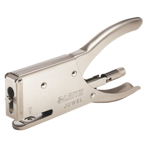 Heftzange Juwel, 12 Blatt, Einlegetiefe 25 mm, nickel LEITZ 5556-00-82