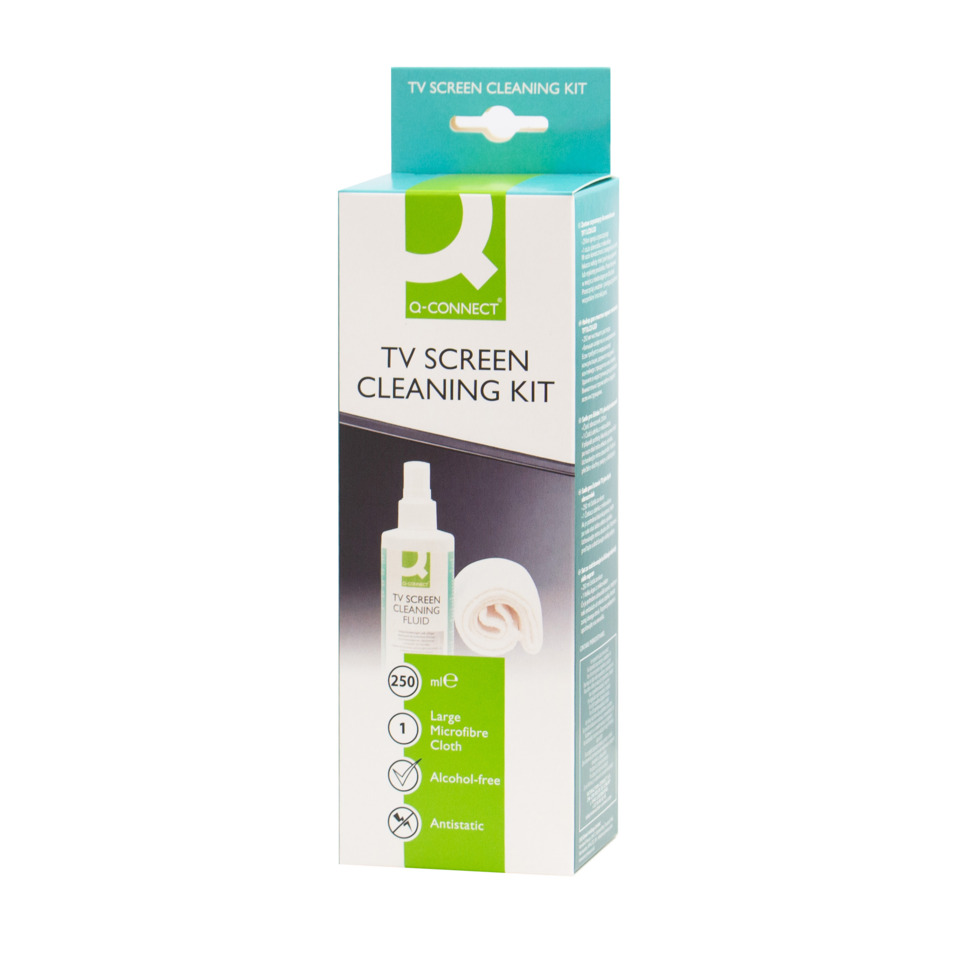 TV-Screen-Reinigungsset, Mikrofasertuch, alcoholfrei, Sprühflasche, 250 ml