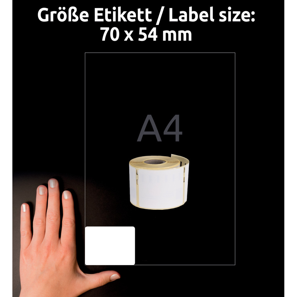 A4 Etikett, Labelerolle, Weißes Etikett, Aufkleberband, Druckeretikett, Etiketten, Etikettenrolle, Aufkleberrolle, Klebebilder, A4-Größe