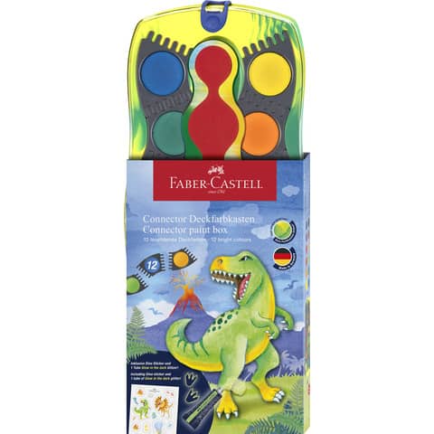 Farbkasten Connector Dino, 12 Stück FABER CASTELL 125013
