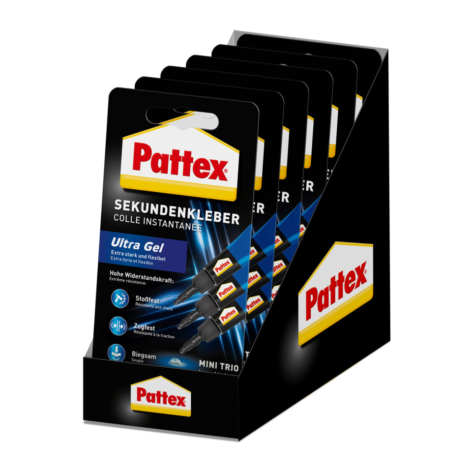 Sekundenkleber, Kleber, Ultra Gel, Pattex, Mini Trio