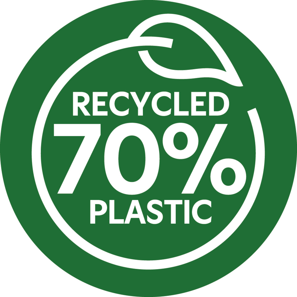 recycelte, Kunststoff, 70 Prozent, grün, Kreis