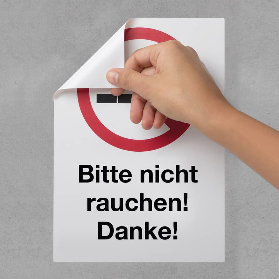 hinweis, rauchen verboten, poster, beschilderung, einschütten