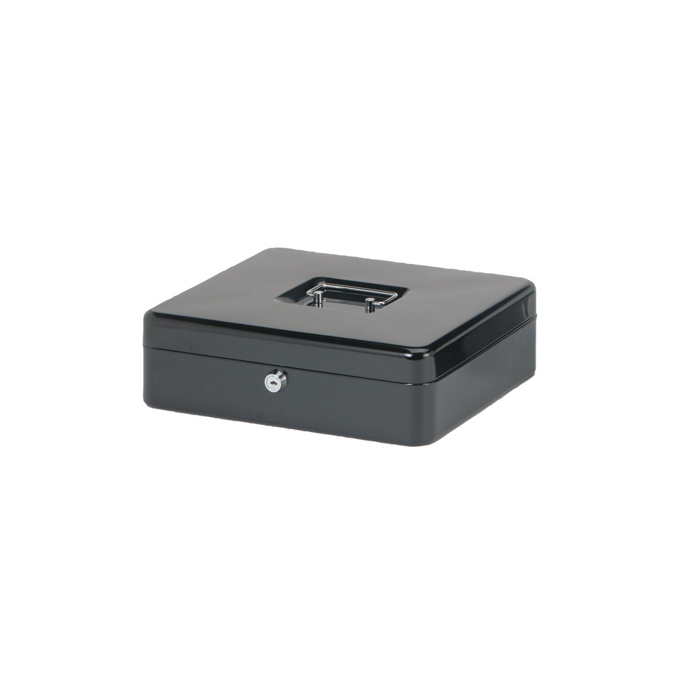 Kassenbox, Schloss, Metallbox, Geldkassaschrank, Schwarz