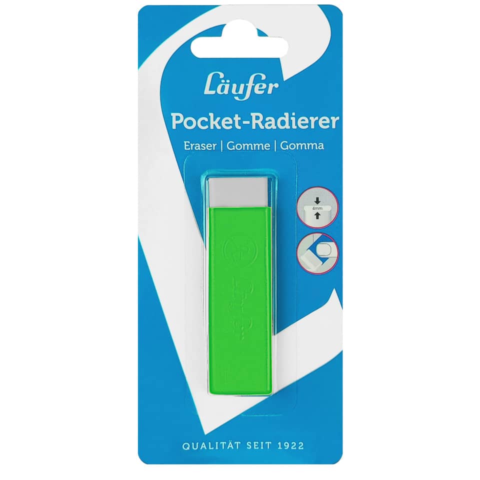 Pocket-Radierer, Eraser, Gummi, Grün, Klippen-Radierstift