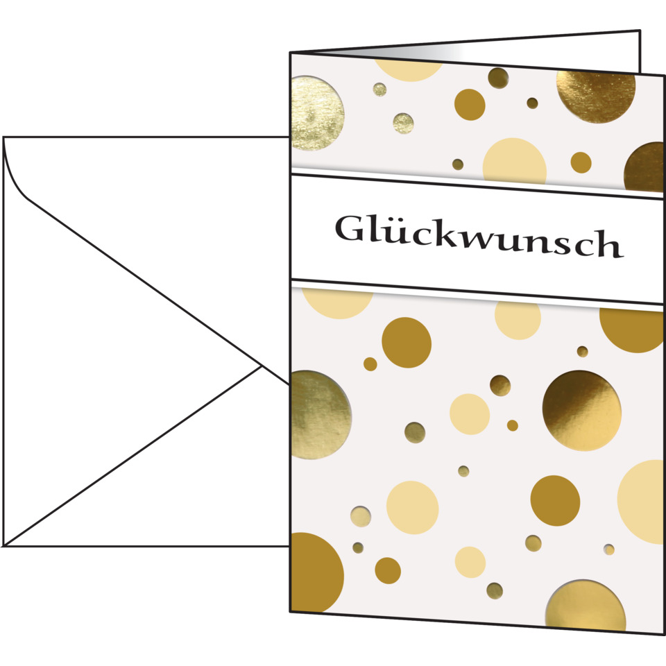 Karte, Glückwunsch, Geschenkkarte, Goldene Punkte, Mustertafel