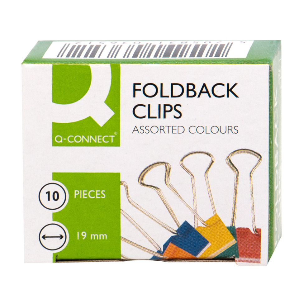 Foldback Clips, Büroklammern, bunte Farben, 10 Stück, 19 mm